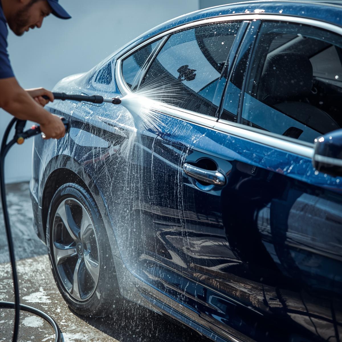 Exterior hand wash in progress at Traxylonoeazir detail studio