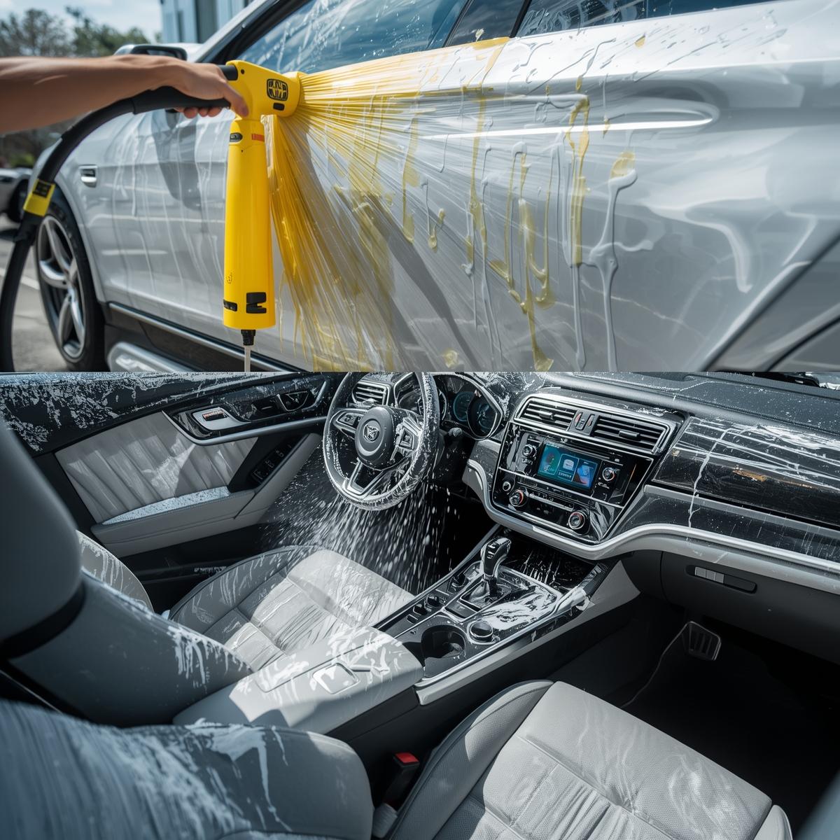 Interior deep cleaning of car cabin at Traxylonoeazir